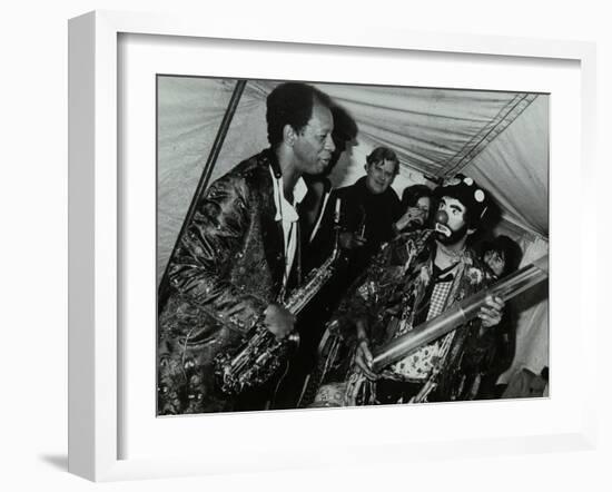 American Saxophonist Ornette Coleman Meets a Clown, Bracknell Jazz Festival, Berkshire, 1978-Denis Williams-Framed Photographic Print