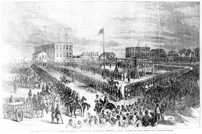 The Execution of Sioux Indians by the Us Authorities at Mankato, Minnesota on Friday 26th…