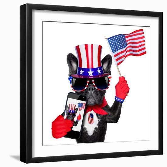 American Selfie Dog-Javier Brosch-Framed Photographic Print