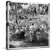 American Servicemen Celebrating Christmas on Guadalcanal During Religious Services-Ralph Morse-Stretched Canvas