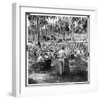 American Servicemen Celebrating Christmas on Guadalcanal During Religious Services-Ralph Morse-Framed Photographic Print