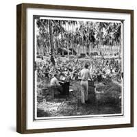 American Servicemen Celebrating Christmas on Guadalcanal During Religious Services-Ralph Morse-Framed Photographic Print