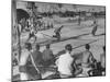 American Servicemen Playing Baseball on a Makeshift Field-Peter Stackpole-Mounted Photographic Print