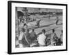 American Servicemen Playing Baseball on a Makeshift Field-Peter Stackpole-Framed Photographic Print