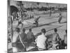 American Servicemen Playing Baseball on a Makeshift Field-Peter Stackpole-Mounted Photographic Print