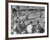 American Servicemen Playing Baseball on a Makeshift Field-Peter Stackpole-Framed Photographic Print