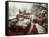 American Sherman M4 Tank at the Battle of the Bulge, the Last Major German Offensive of WWII-George Silk-Framed Stretched Canvas