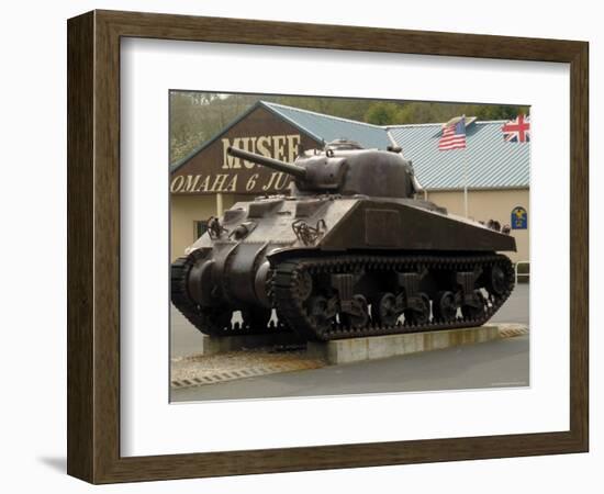 American Sherman Tank, Omaha Beach Museum, Normandy, France-David Hughes-Framed Photographic Print
