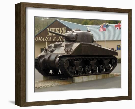 American Sherman Tank, Omaha Beach Museum, Normandy, France-David Hughes-Framed Photographic Print