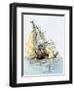 American Ship "Boston" Firing on "Le Berceau" in an Undeclared Naval War with France, 1800-null-Framed Giclee Print