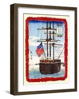 American Ship In Japanese Port-Hiroshige Utagawa-Framed Art Print