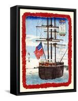 American Ship In Japanese Port-Hiroshige Utagawa-Framed Stretched Canvas