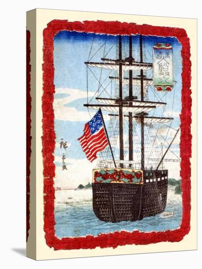 American Ship In Japanese Port-Hiroshige Utagawa-Stretched Canvas