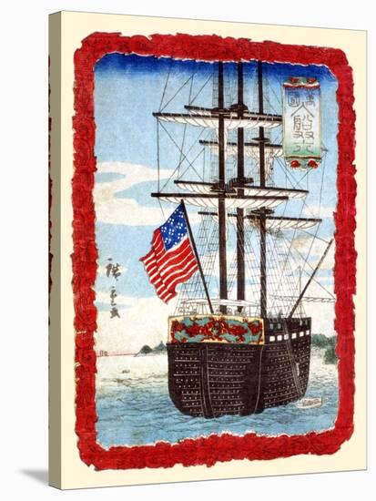 American Ship In Japanese Port-Hiroshige Utagawa-Stretched Canvas