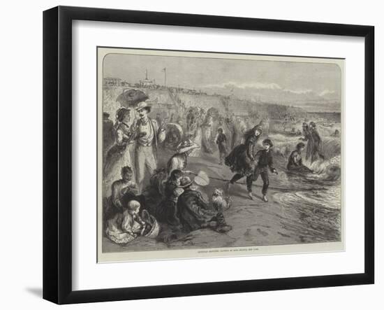 American Sketches, Bathing at Long Branch, New York-null-Framed Giclee Print