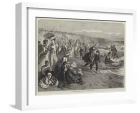 American Sketches, Bathing at Long Branch, New York-null-Framed Giclee Print