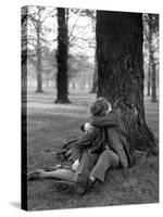 American Soldier and His English Girlfriend Kissing under a Tree in Hyde Park-Ralph Morse-Stretched Canvas