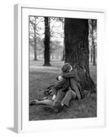 American Soldier and His English Girlfriend Kissing under a Tree in Hyde Park-Ralph Morse-Framed Photographic Print