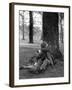 American Soldier and His English Girlfriend Kissing under a Tree in Hyde Park-Ralph Morse-Framed Photographic Print