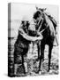 American Soldier and Horse Demonstrating Use of Gas Masks, During WWI-null-Stretched Canvas