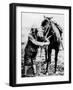 American Soldier and Horse Demonstrating Use of Gas Masks, During WWI-null-Framed Photographic Print