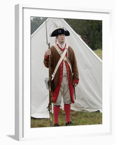 American Soldier at a Reenactment on the Yorktown Battlefield, Virginia-null-Framed Photographic Print