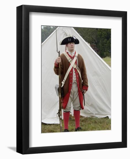 American Soldier at a Reenactment on the Yorktown Battlefield, Virginia-null-Framed Photographic Print