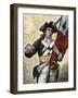 American Soldier Carrying the Pine Tree Flag, Revolutionary War-null-Framed Giclee Print