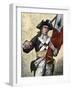 American Soldier Carrying the Pine Tree Flag, Revolutionary War-null-Framed Giclee Print