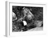 American Soldier Comforting Wounded Comrade During Fight to Take Saiapn from Japanese Troops-W^ Eugene Smith-Framed Photographic Print