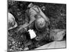 American Soldier Comforting Wounded Comrade During Fight to Take Saiapn from Japanese Troops-W^ Eugene Smith-Mounted Photographic Print