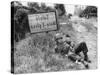 American Soldier Elmer Habbs of Delaware Resting as Troops Advance in Allied Invasion of Normandy-Bob Landry-Stretched Canvas