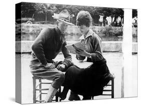 American Soldier Learning French with a French Woman, 1917-1918-null-Stretched Canvas