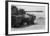 American soldier reads a newspaper in the shade under a U.S. Marine tank in Beirut, Lebanon, 1958-Thomas J. O'halloran-Framed Photographic Print