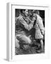 American Soldier Walton Trohon Cleaning the Face of a Young French Orphan During WWII-null-Framed Photographic Print