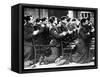 American Soldiers are Seen at Prayer During a Catholic Mass on Thanksgiving Day-null-Framed Stretched Canvas