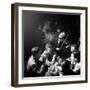 American Soldiers Drinking Champagne and Listening to Violinist at Nightclub "La Parisana."-George Silk-Framed Photographic Print