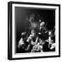 American Soldiers Drinking Champagne and Listening to Violinist at Nightclub "La Parisana."-George Silk-Framed Photographic Print