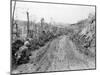 American Soldiers Kneeling on Side of Road in Okinawa-null-Mounted Photographic Print