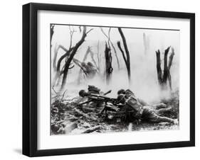 American Soldiers of 23rd Inf. Firing 37mm Machine Gun at German Positions, Argonne Forest, WWI-null-Framed Photographic Print