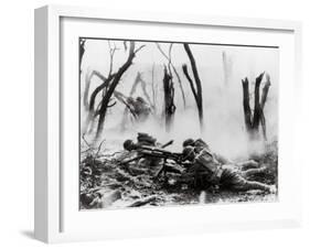 American Soldiers of 23rd Inf. Firing 37mm Machine Gun at German Positions, Argonne Forest, WWI-null-Framed Photographic Print