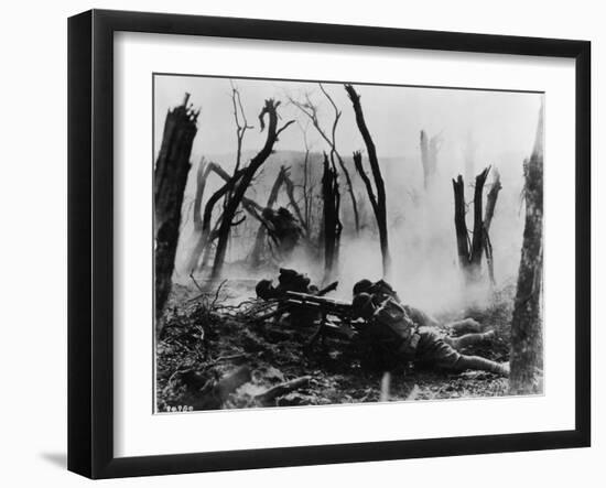 American Soldiers of 23rd Inf. Firing a 37-MM Gun at German Positions in the Argonne Forest, WWI-null-Framed Photographic Print
