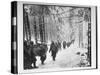 American soldiers on their tay to cut Off St. Vith Houffalize Road in Belgium, During WWII-Richard A^ Massenge-Stretched Canvas