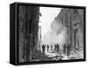 American Soldiers on War Torn Street of Messina-null-Framed Stretched Canvas