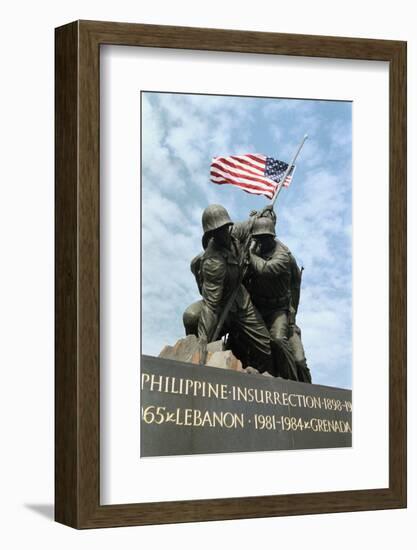 American Soldiers Placing American Flag to Honor Marines-Tim Clary-Framed Photographic Print