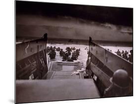 American Soldiers Wade from Landing Craft to the Omaha Beach, D-Day, June 6, 1944-null-Mounted Photo