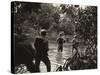 American Soldiers Wading Through Water in the New Georgia Group of the Solomon Islands, 1943-null-Stretched Canvas