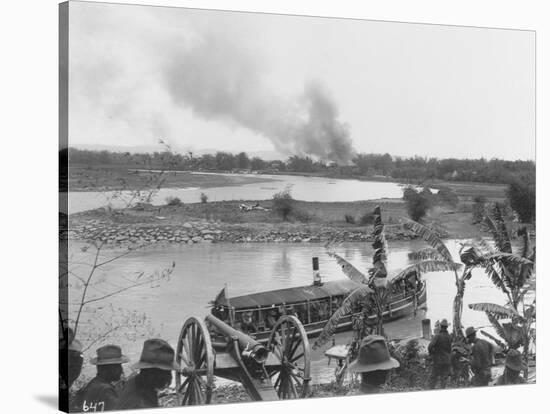 American Soldiers Watching Boat During Philippine Insurrection-null-Stretched Canvas