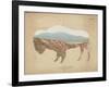 American Southwest Buffalo Distressed-Wild Apple Portfolio-Framed Art Print