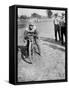 American speedway rider Art Pecha on his Harley-Davidson, Lea Bridge Stadium, Leyton, London, 1928-Bill Brunell-Framed Stretched Canvas